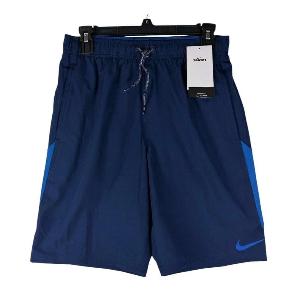 Nike Swim Trunks Mens Small Navy Blue Four-Way Stretch Board Shorts NWT